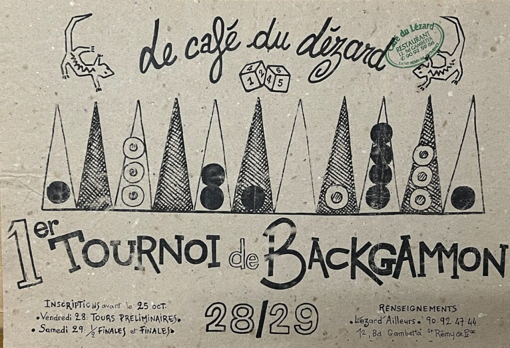 Naissance du Backgammon dans les Alpilles – 28 Octobre 1992