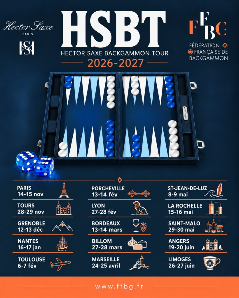 Hector Saxe Backgammon Tour 2026/2027 – Le calendrier